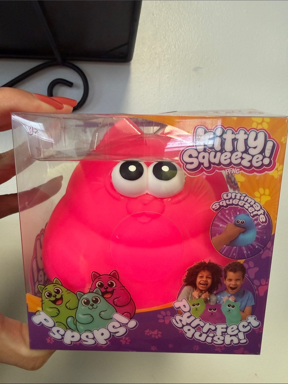 Squeeze Hot Pink Kitty Squeeze Squish Toy